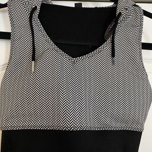 Black and white sports bra